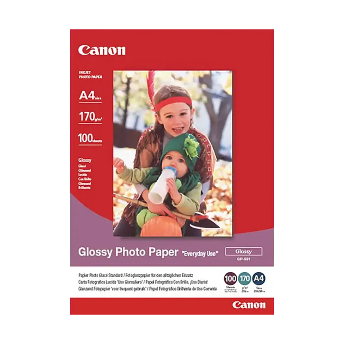 Canon GP-501 A4 Glossy Photo Paper – Everyday Use, 100 Sheets, AMP 200 gsm