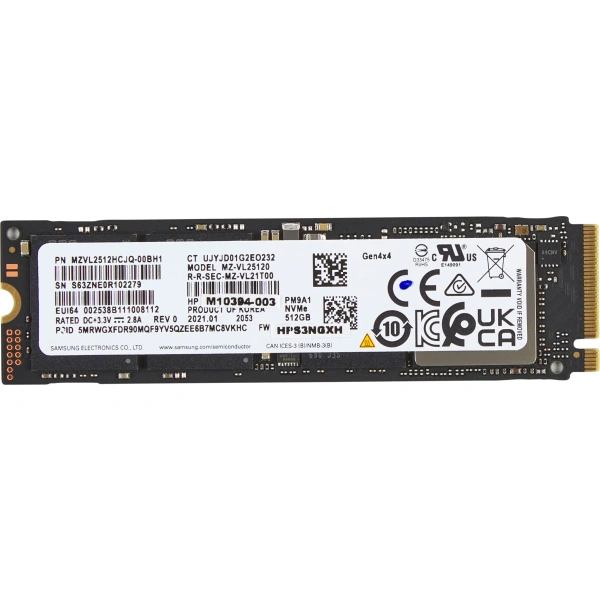 HP 512GB PCIe-4x4 NVMe M.2 Internal Solid State Drive 5R8X9AA
