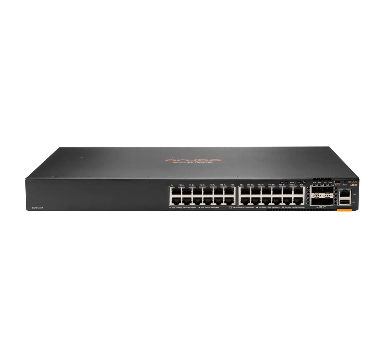 HPE Aruba 6200F 24G Class4 PoE 4SFP+ 370W Managed Switch L3 Gigabit Ethernet 1U Black JL725A