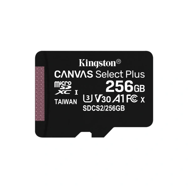 Kingston Canvas Select Plus Memory Card 256GB MicroSDXC Class 10 With Adaptor SDCS2/256GB