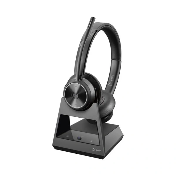 Poly Savi 7320 UC MS Stereo Wireless Headset with DECT Adapter and Charging Stand 8L553AA