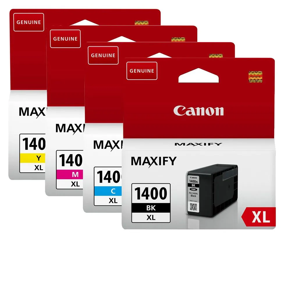 Canon PGI-1400XL Multipack Black, Cyan, Magenta, Yellow Full High Yield Ink 9185B004AA
